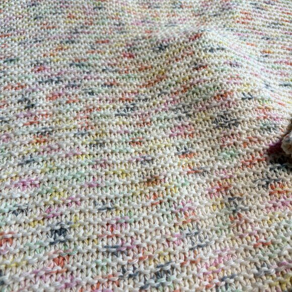 Aerie Off White and Colourful Knit Sweater Open Tie Back Size Medium - Picture 3 of 10